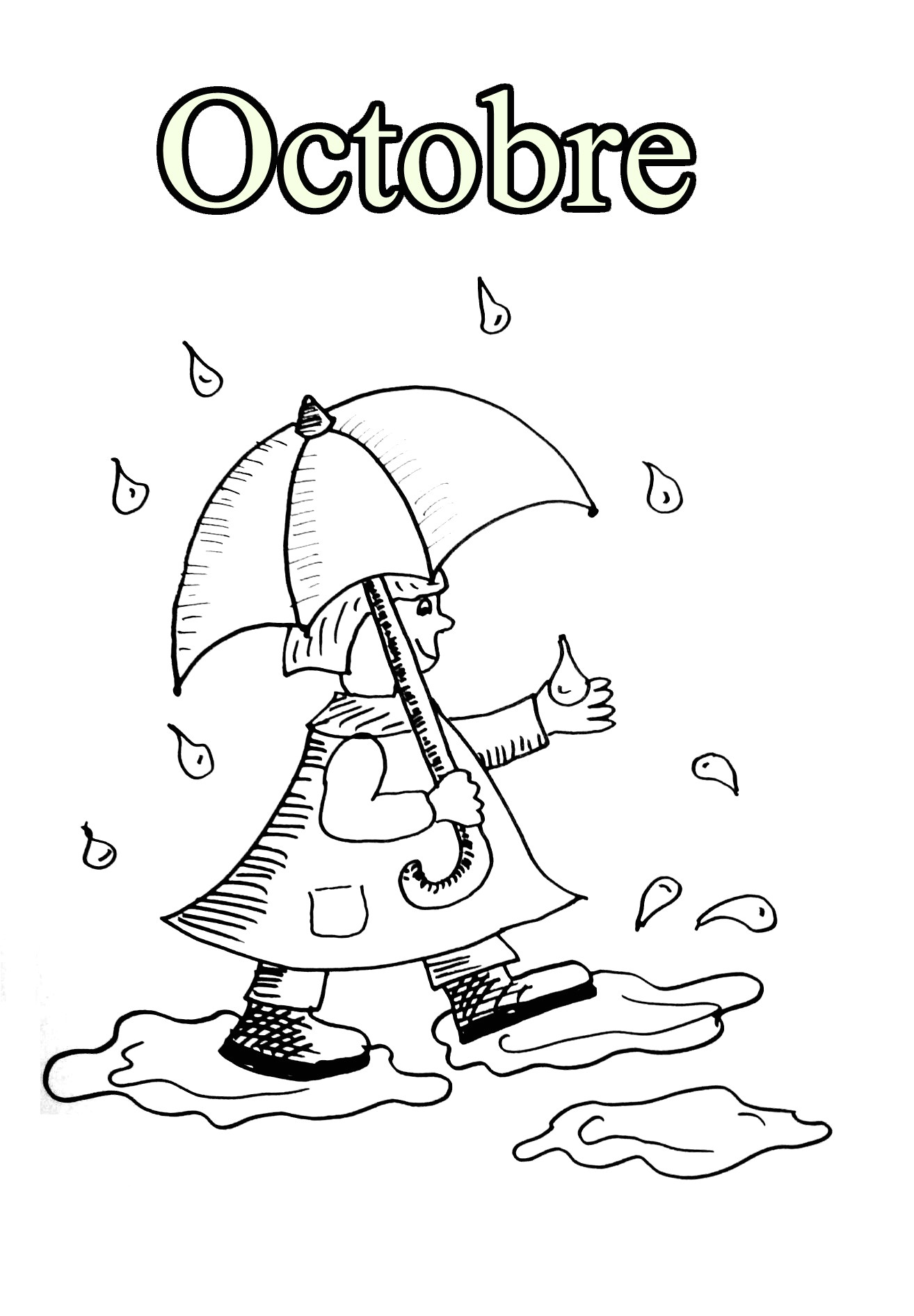 Coloriage 1er De L An 10 Octobre Coloriage Mois De L Année Coloriages Pour