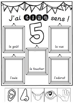 Coloriage 5 Sens Maternelle 229 Meilleures Images Du Tableau La Maternelle En 2019