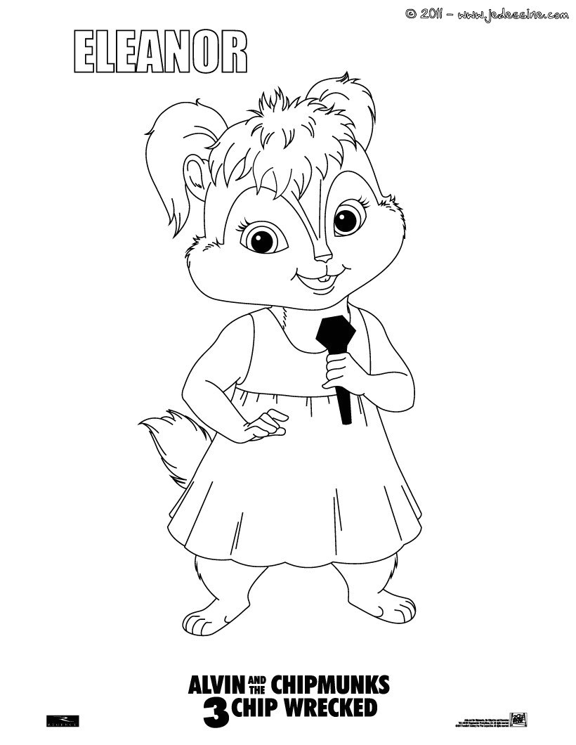 Coloriage A Imprimer Alvin Et Les Chipmunks 3 Coloriages Coloriage Eleanor Fr Hellokids