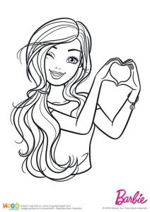 Coloriage à Imprimer Barbie Agent Secret Barbie Fashionistas Signe De L Amour