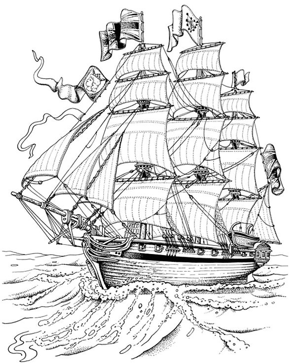 Coloriage A Imprimer Bateau Pirate Magnifique Bateau   Colorier A Vos Crayons