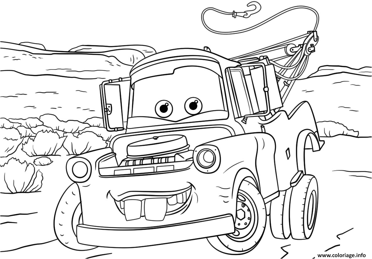 Coloriage A Imprimer Cars 3 Coloriage tow Mater From Cars 3 Disney Jecolorie