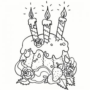 Coloriage A Imprimer De Anniversaire Coloriage Jolie Gâteau Pour Anniversaire Dessin Gratuit à