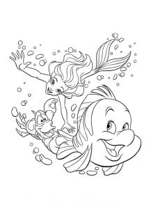 Coloriage A Imprimer De Ariel the Little Mermaid to Color for Children the Little