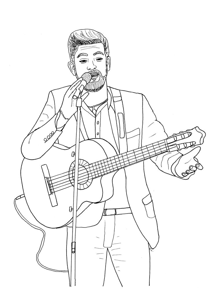 Coloriage A Imprimer De Chanteuse Coloriage De Kendji Girac Kendji Girac Coloring Page