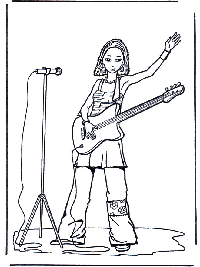 Coloriage A Imprimer De Chanteuse Coloriage Guitariste Chanteuse Dessin Gratuit à Imprimer