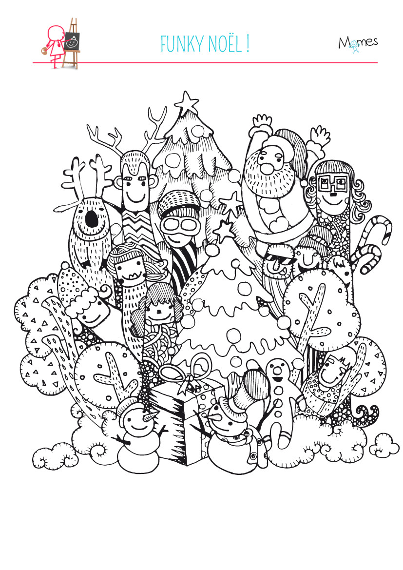 Coloriage A Imprimer De Noel Coloriage Noël Funky Momes