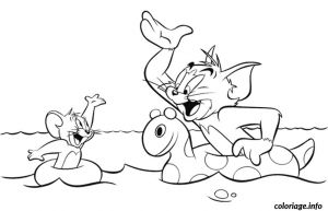 Coloriage A Imprimer De tom Et Jerry Coloriage tom Et Jerry A La Mer Jecolorie