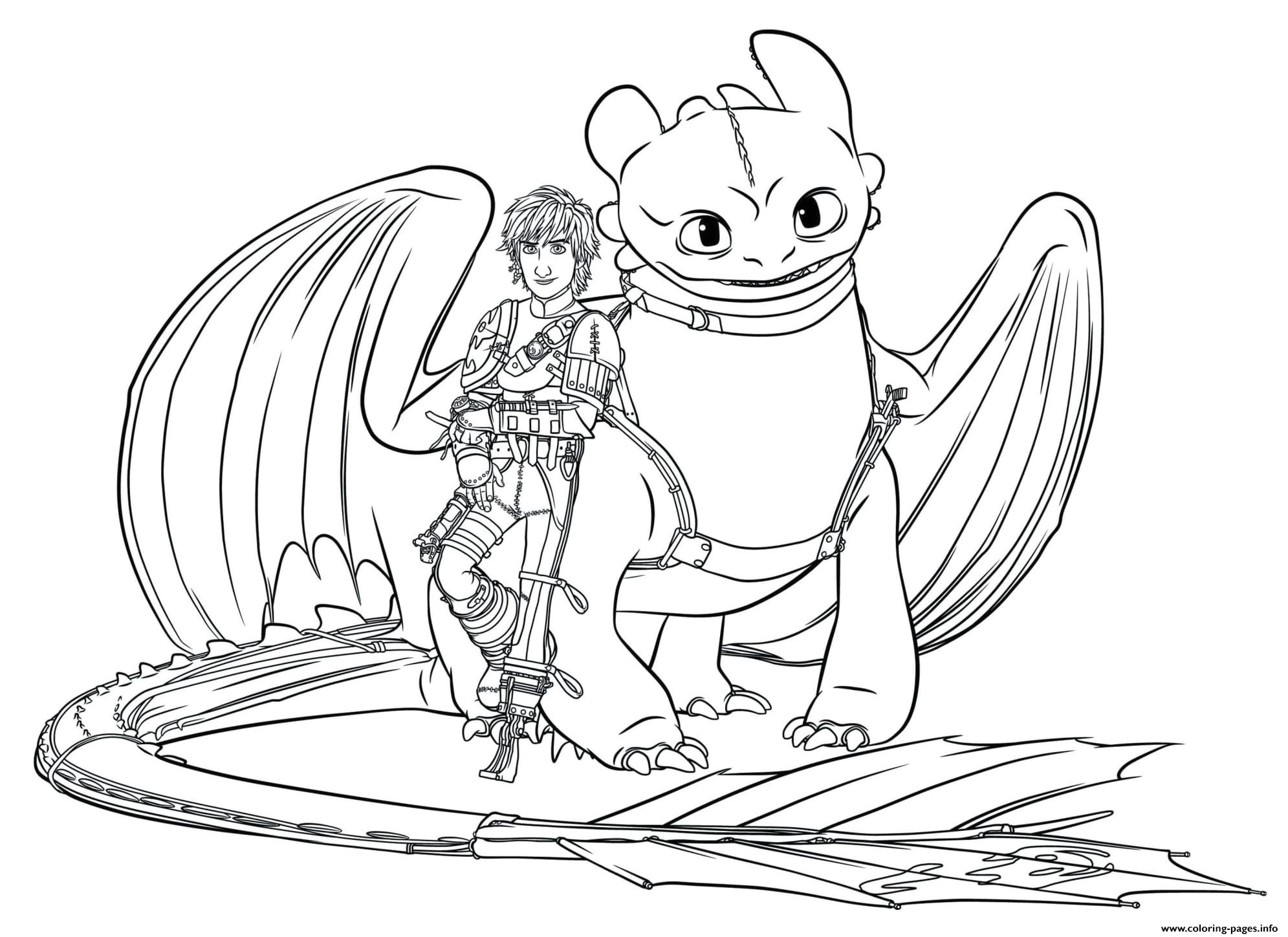 Coloriage A Imprimer Dragon 3 Hiccup toothless Dragon 3 Coloring Pages Printable