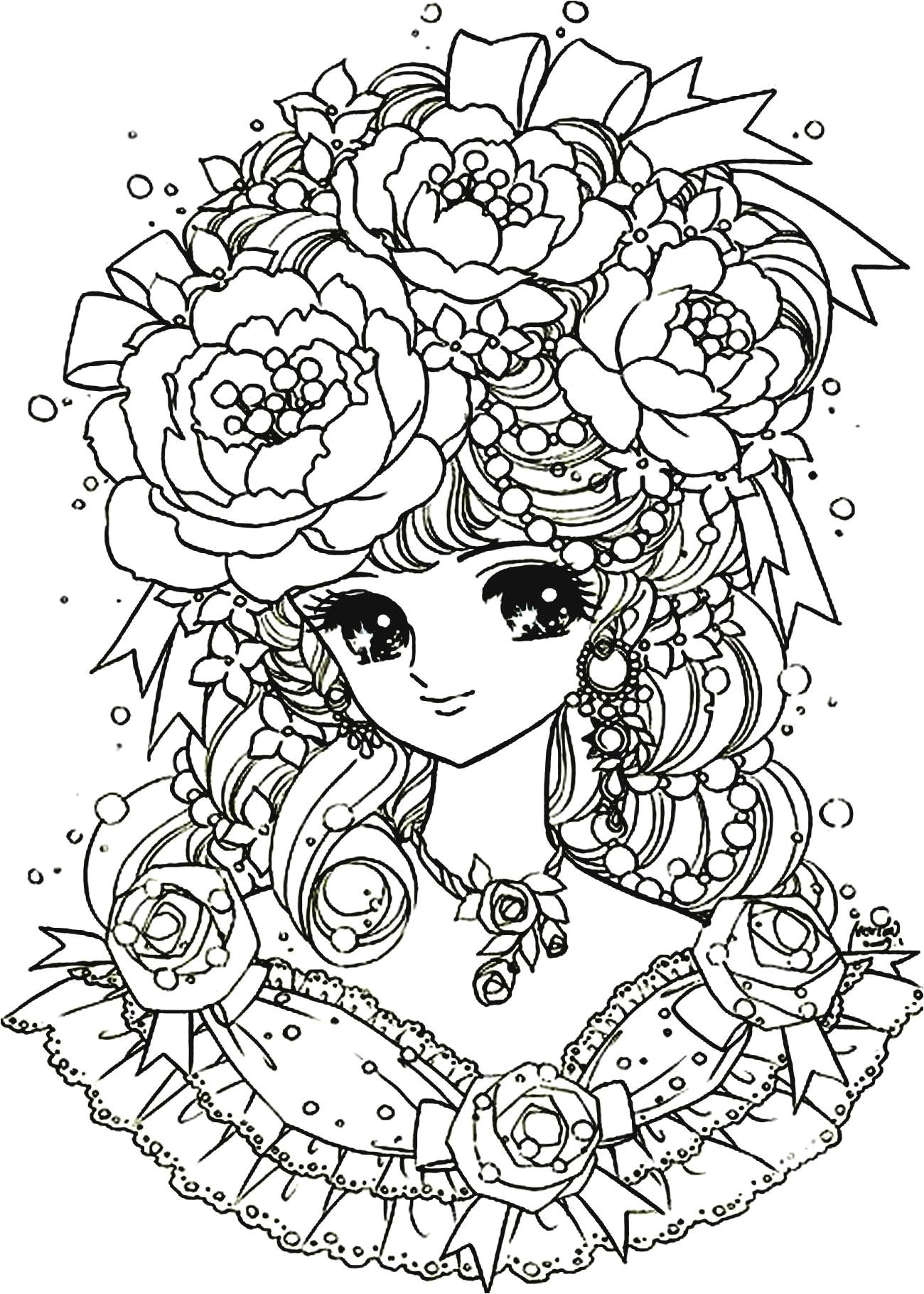 Coloriage A Imprimer Dure Coloriage   Imprimer Manga Pour Fille