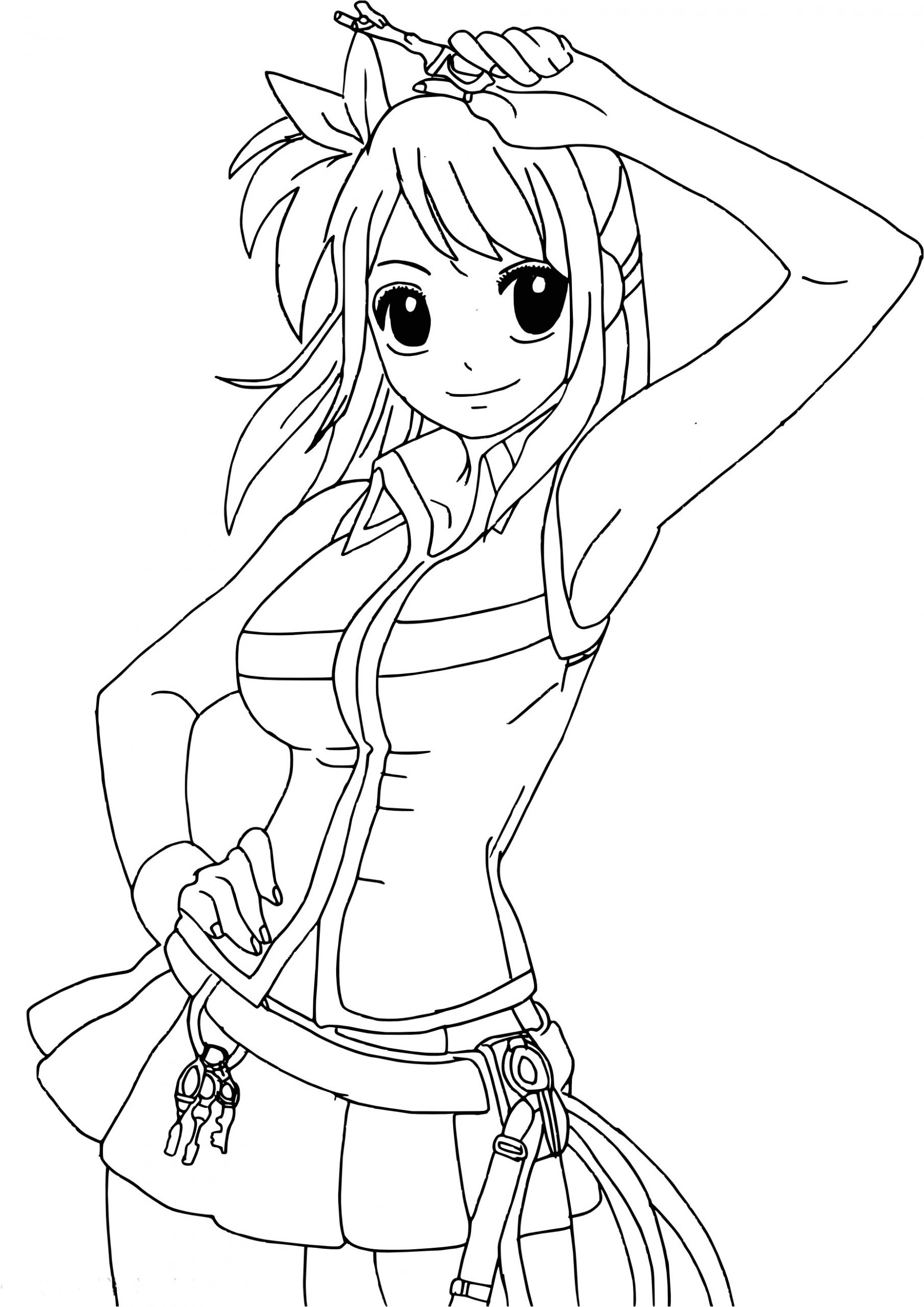 Coloriage à Imprimer Fairy Tail Coloriage Lucy Heartfilia Fairy Tail à Imprimer Et Colorier