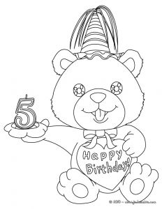 Coloriage à Imprimer Garcon 5 Ans Coloriages Coloriage Ourson Anniversaire 5 Ans Fr
