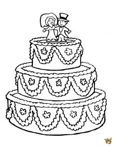 Coloriage A Imprimer Gateau Un Gâteau De Mariage à Colorier Et à Imprimer