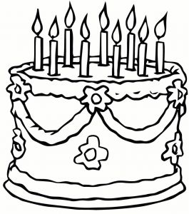 Coloriage A Imprimer Gratuit Gateau Anniversaire Coloriage En Ligne Gratuit Gateau Anniversaire
