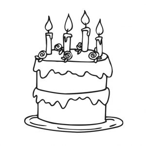 Coloriage A Imprimer Gratuit Gateau Anniversaire Dessin En Ligne Gateau Anniversaire