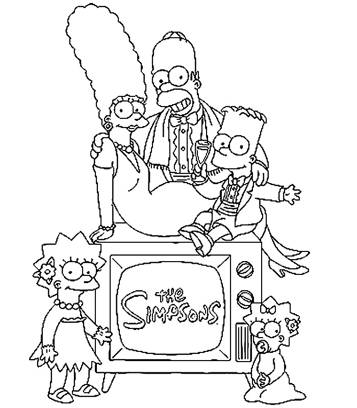 Coloriage à Imprimer Gratuit Simpson Image Drapeau Anglais   Imprimer