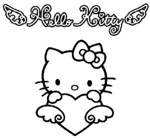 Coloriage à Imprimer Hello Kitty Coeur Coloriage A Imprimer Hello Kitty Et Le Coeur Gratuit Et