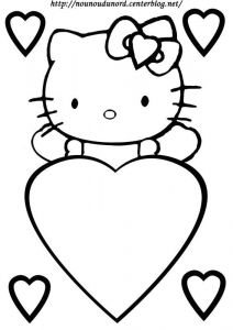 Coloriage à Imprimer Hello Kitty Coeur Coloriage Coeur Hello Kitty Dessiné Par Nounoudunord