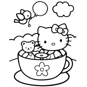 Coloriage à Imprimer Hello Kitty Coeur Coloriage Hello Kitty Avec Un Coeur A Imprimer