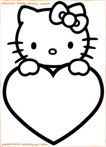 Coloriage à Imprimer Hello Kitty Coeur Coloriage Hello Kitty Hello Kitty Coeur