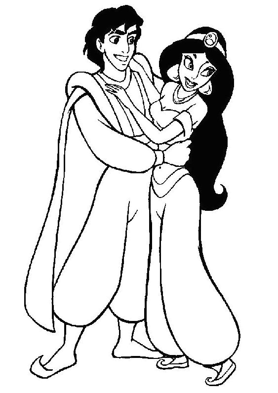 Coloriage A Imprimer Jasmine Coloriage A Imprimer Aladdin Et La Princesse Jasmine