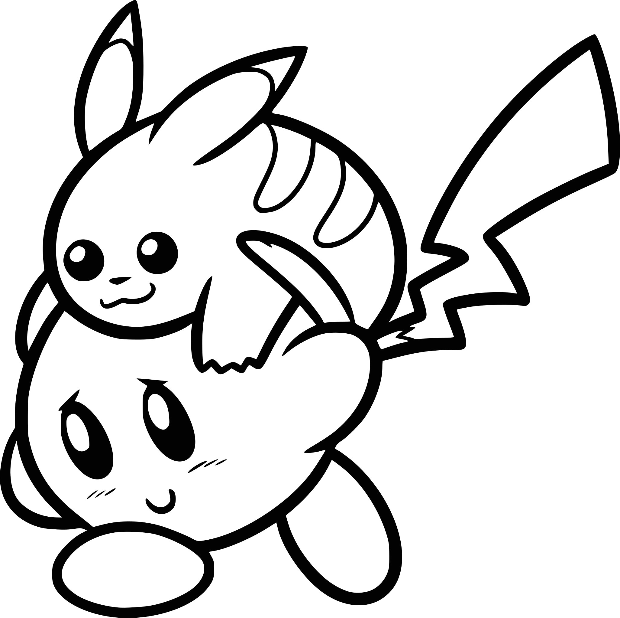 Coloriage à Imprimer Kirby Coloriage Pikachu Et Kirby à Imprimer Sur Coloriages Fo