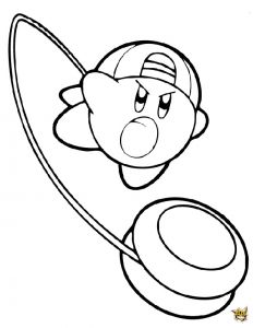 Coloriage à Imprimer Kirby Kirby Joue Au Yo Yo Est Un Coloriage De Kirby