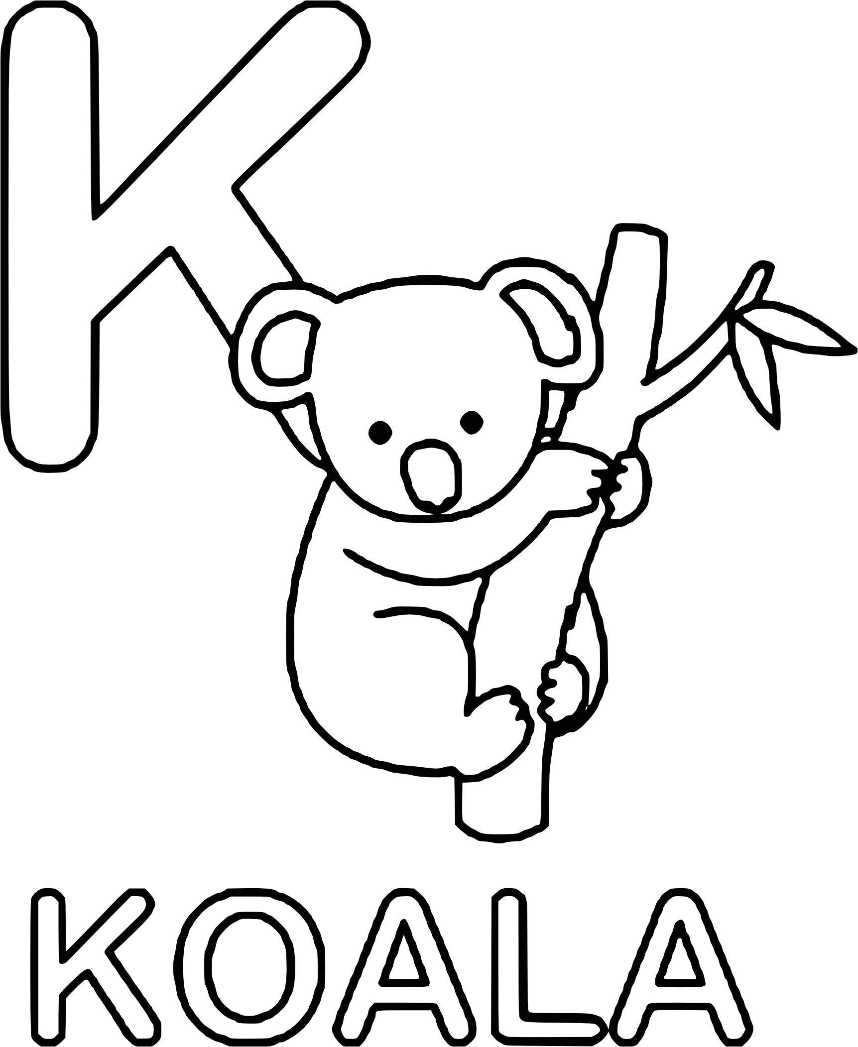 Coloriage A Imprimer Koala Coloriage Koala Alphabet à Imprimer