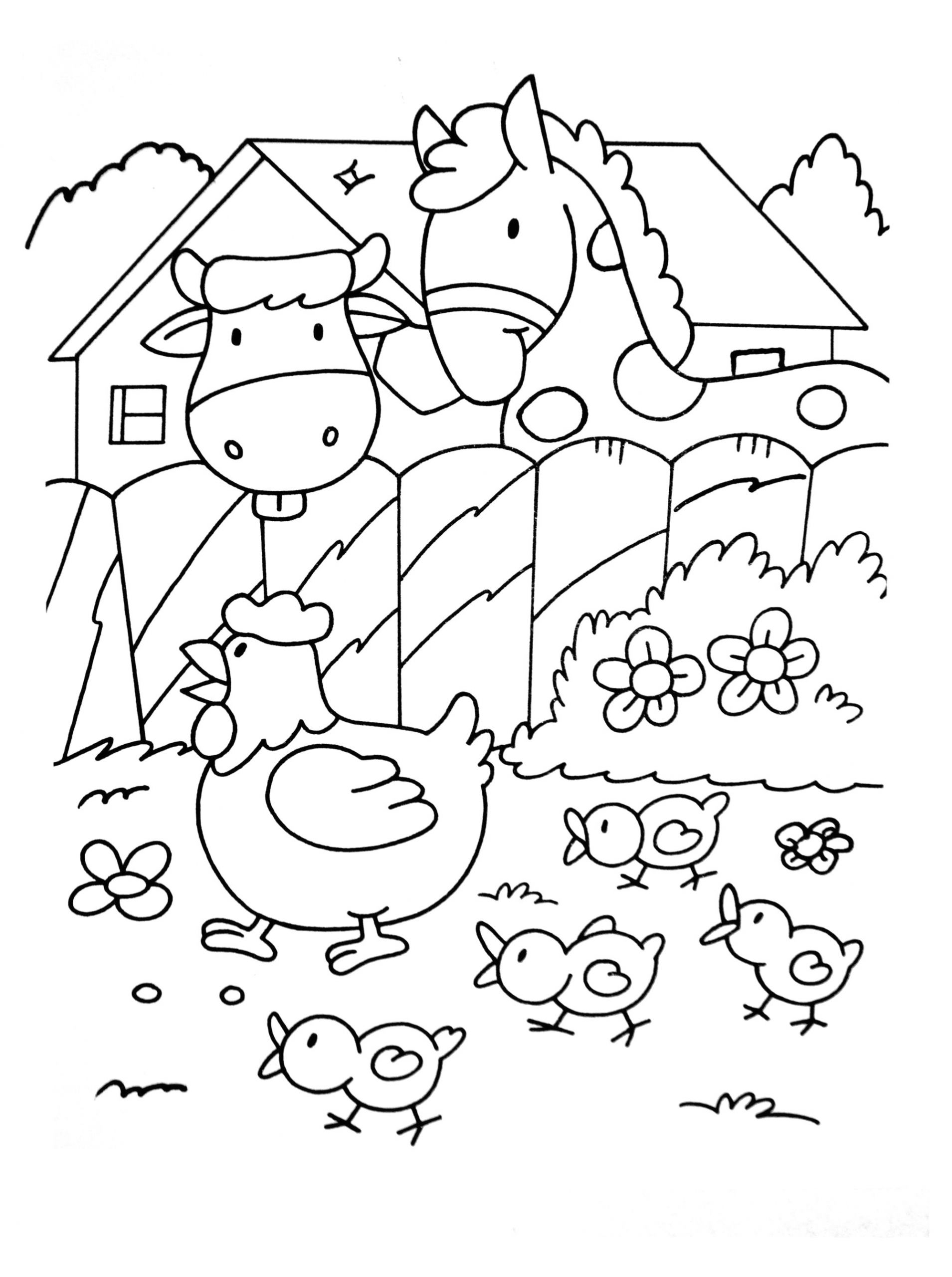 Coloriage A Imprimer La Ferme Coloriage Sur La Ferme Tracteurs Fermier Animaux
