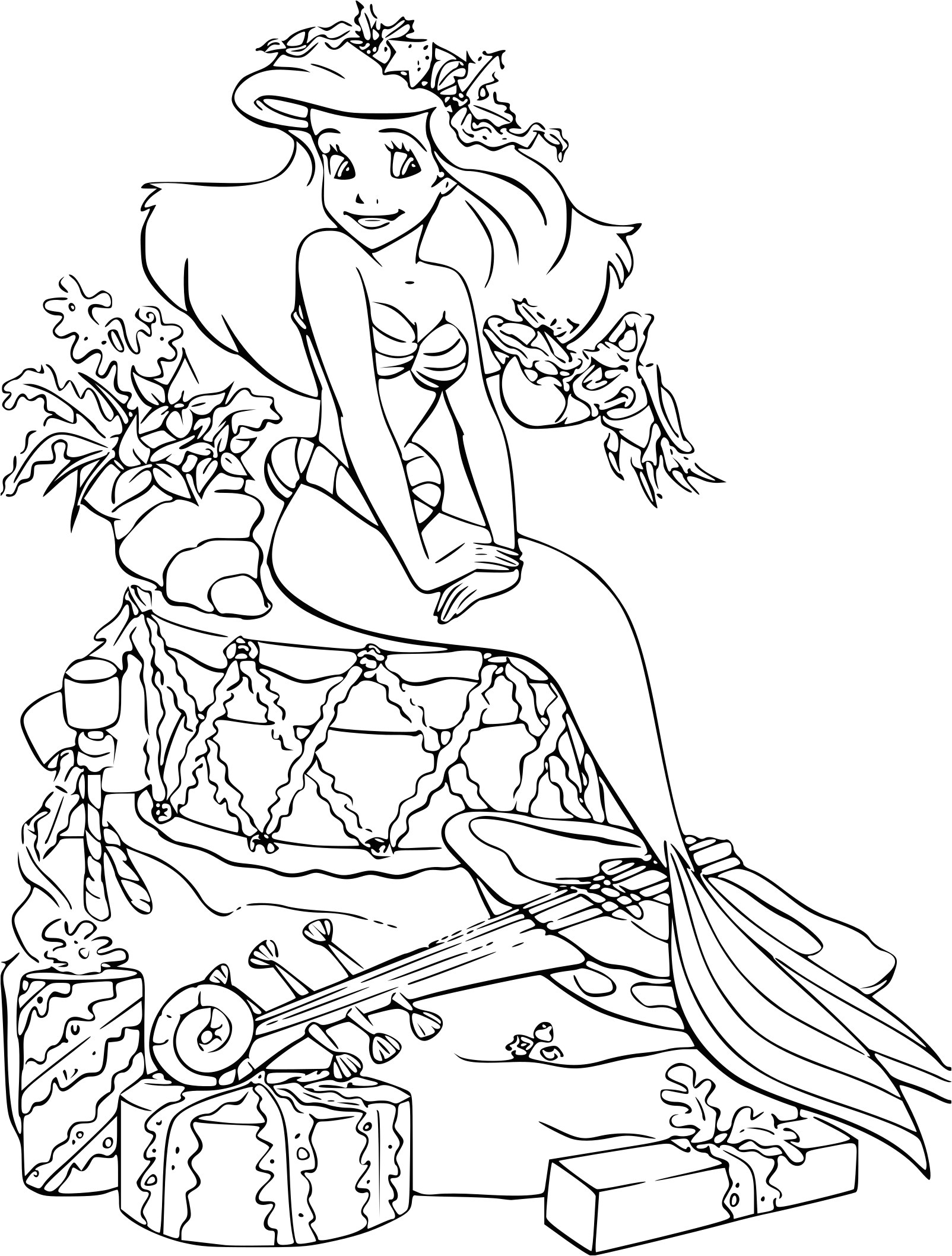 Coloriage A Imprimer La Petite Sirene Coloriage La Petite Sirène Noel à Imprimer