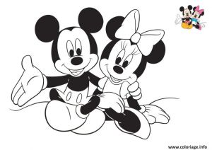 Coloriage A Imprimer Mickey Et Minnie Coloriage Disney Minnie Et Mickey Les Amoureux Dessin