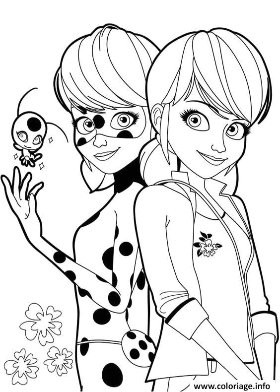 Coloriage à Imprimer Miraculous Ladybug Coloriage Ladybug Et Marinette De Miraculous Ladybug à