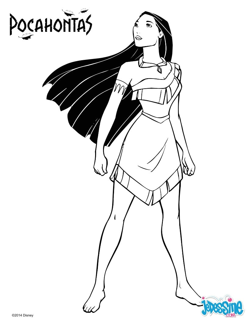 Coloriage à Imprimer Pocahontas Coloriages Pocahontas Fr Hellokids