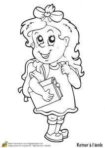 Coloriage A Imprimer Pour Fille De 10 Ans Gratuit Illustration Du Retour L école D Une Jeune Fille