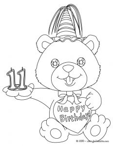 Coloriage à Imprimer Pour Fille De 11 Ans Coloriages Coloriage Ourson Anniversaire 11 Ans Fr