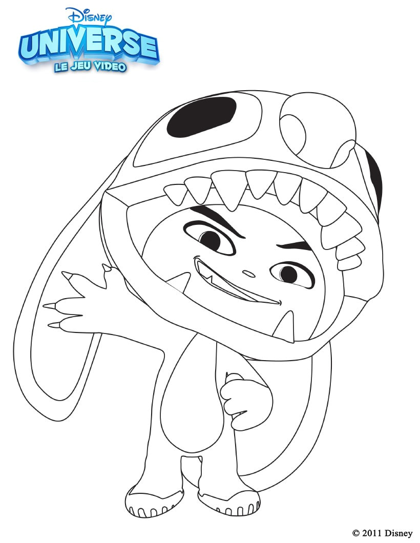 Coloriage à Imprimer Stitch Dessin Fille Kawaii Facile Disney