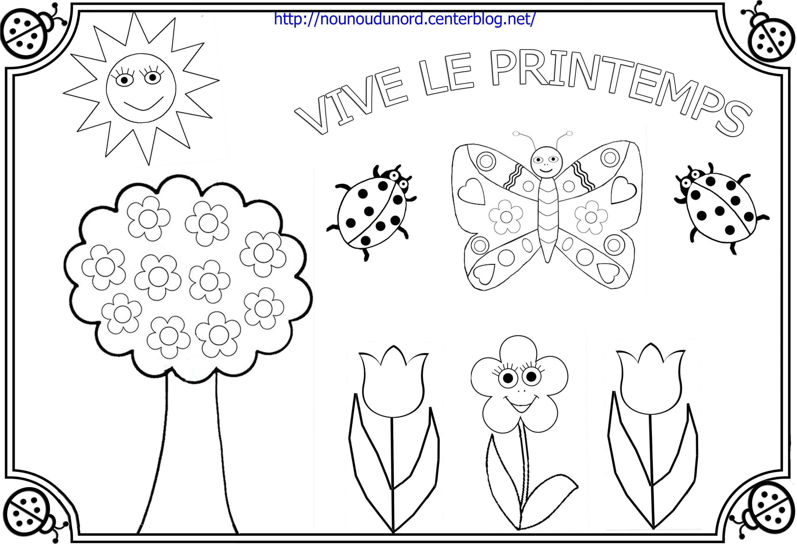 Coloriage à Imprimer Sur Le Printemps Coloriage Printemps Dessiné Par Nounoudunord