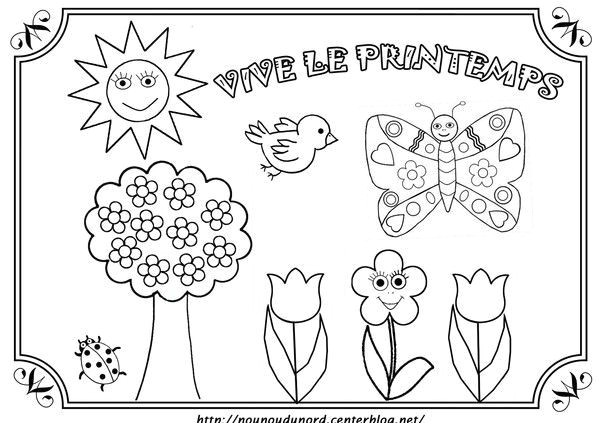 Coloriage à Imprimer Sur Le Printemps Coloriage Printemps