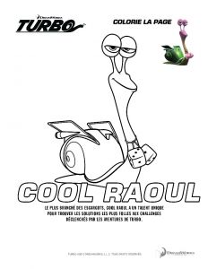Coloriage à Imprimer Turbo L Escargot Turbo Cool Raoul Coloriage Turbo L Escargot
