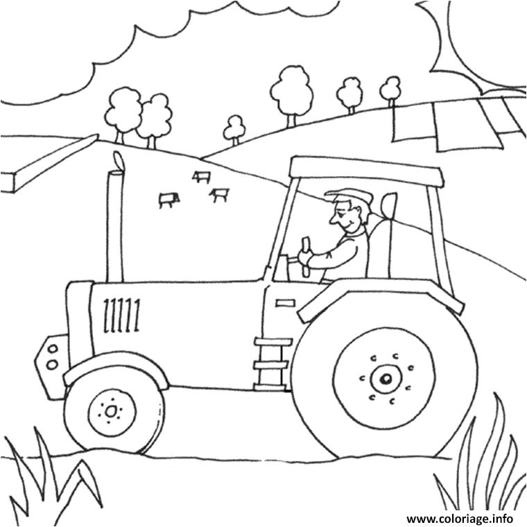 Coloriage à La Ferme Coloriage Ferme Avec Tracteur Dessin