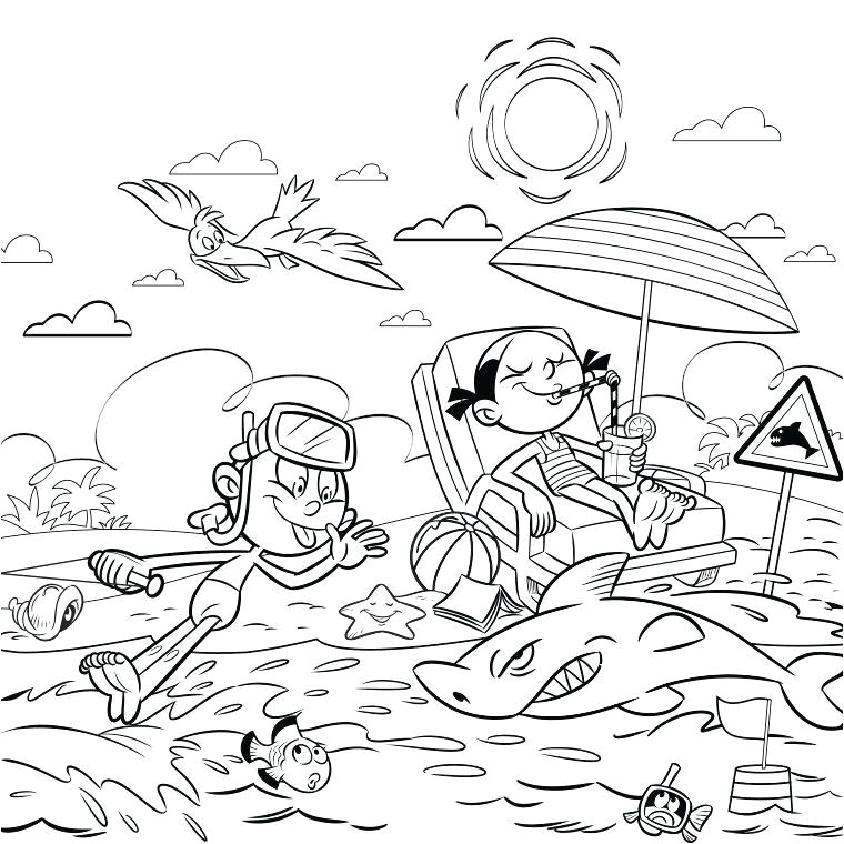 Coloriage à La Plage Coloriage A Imprimer Gratuit Piscine