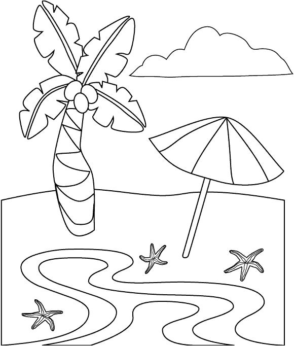 Coloriage à La Plage Coloriage Plage à Imprimer
