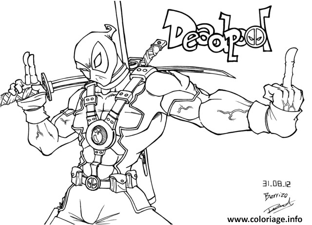 Coloriage A Pas Imprimer Coloriage Deadpool Ne Rigole Pas Jecolorie