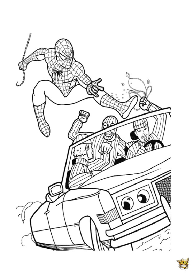 Coloriage A Pas Imprimer Spiderman Voiture Est Un Coloriage De Spiderman