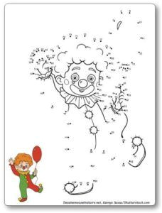 Coloriage A Point Gratuit A Imprimer Jeux De Points   Relier tous Au Cirque Points   Relier