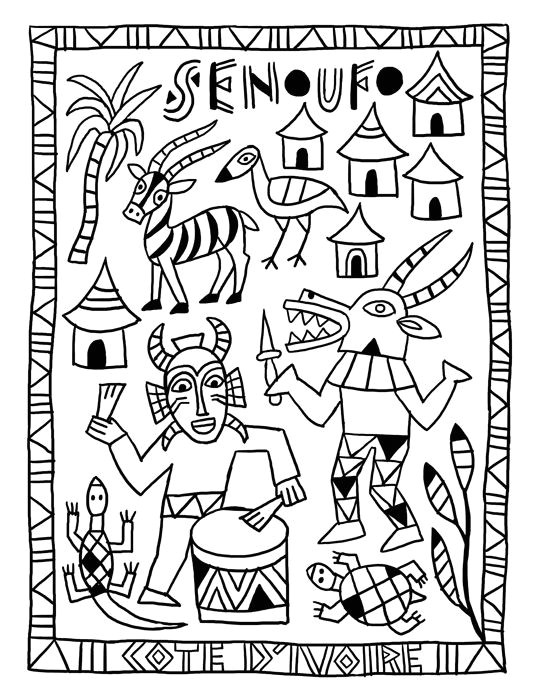 Coloriage Afrique De Zigomar 4 Senoufo