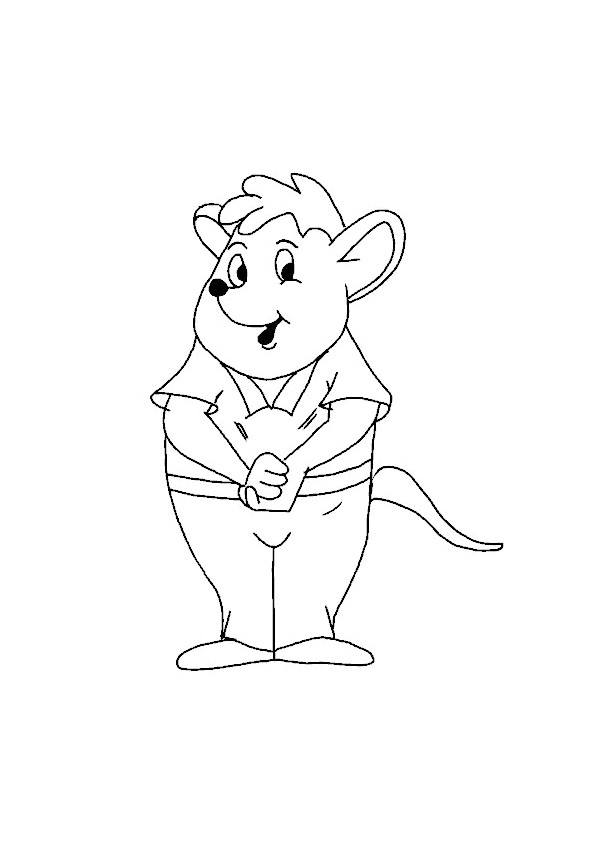 Coloriage Animaux De Ferme Cette souris Bien Habillée Est toute Timide Dessin  