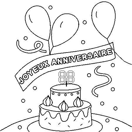 Coloriage Anniversaire 7 Ans Dessin Joyeux Anniversaire A Colorier