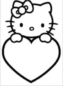 Coloriage Anniversaire Hello Kitty Hello Kitty with the Coat Arms Love Coloring Page