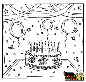 Coloriage Anniversaire Papy 60 Ans Doğum Günü Pastası Boyamaları